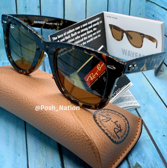 FREE SHIPPING Ray-Ban Wayfarer Tortoise Brown RB2140 New - Picture 3 of 13